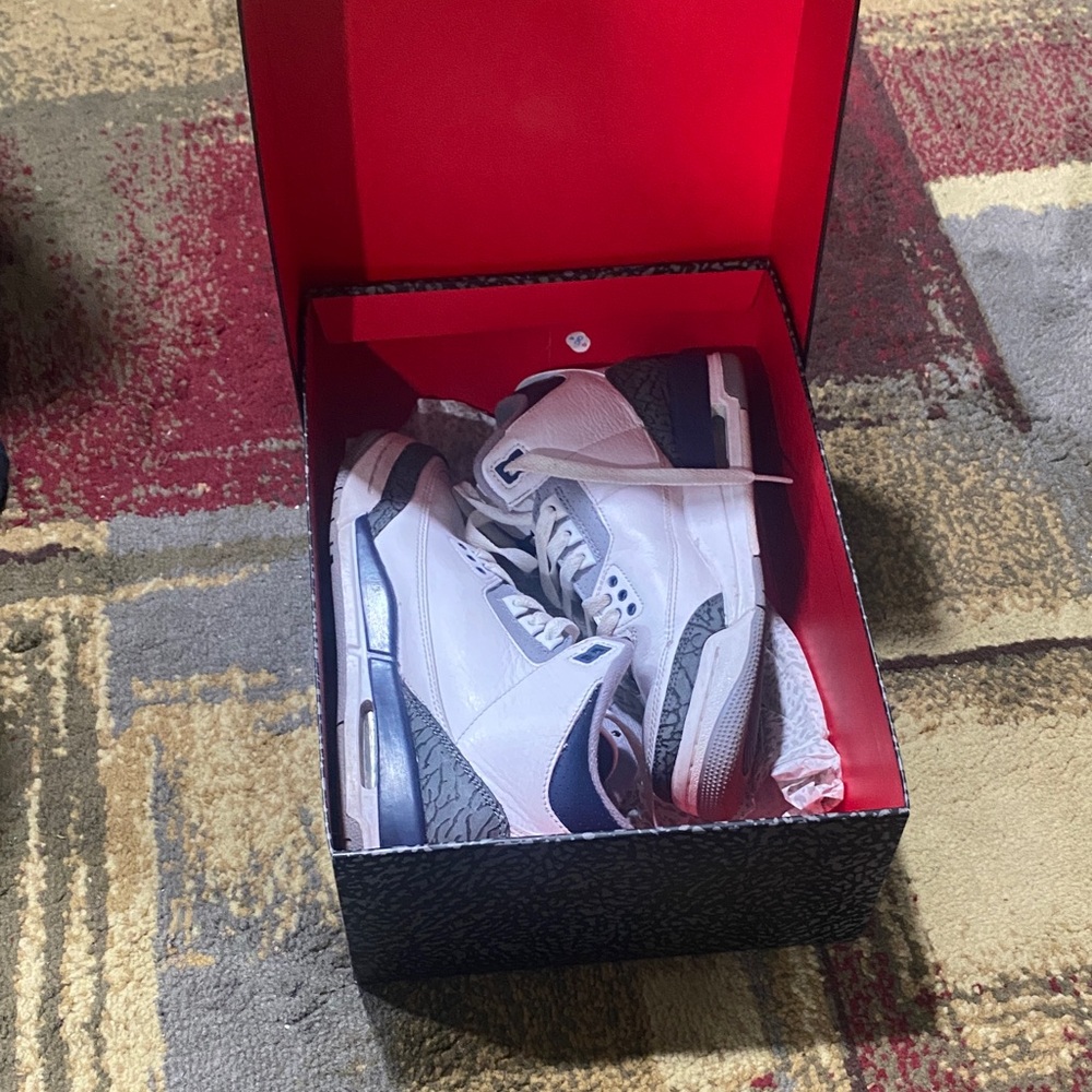 Jordan White and Navy Sneakers